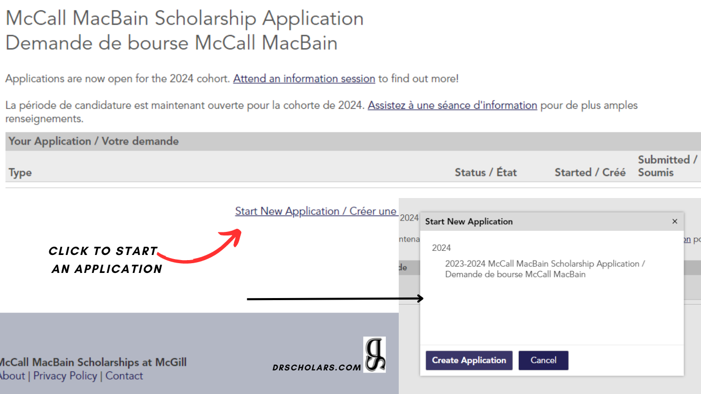 Start-new-appliation-for-McCALL-Macbain-Scholarship