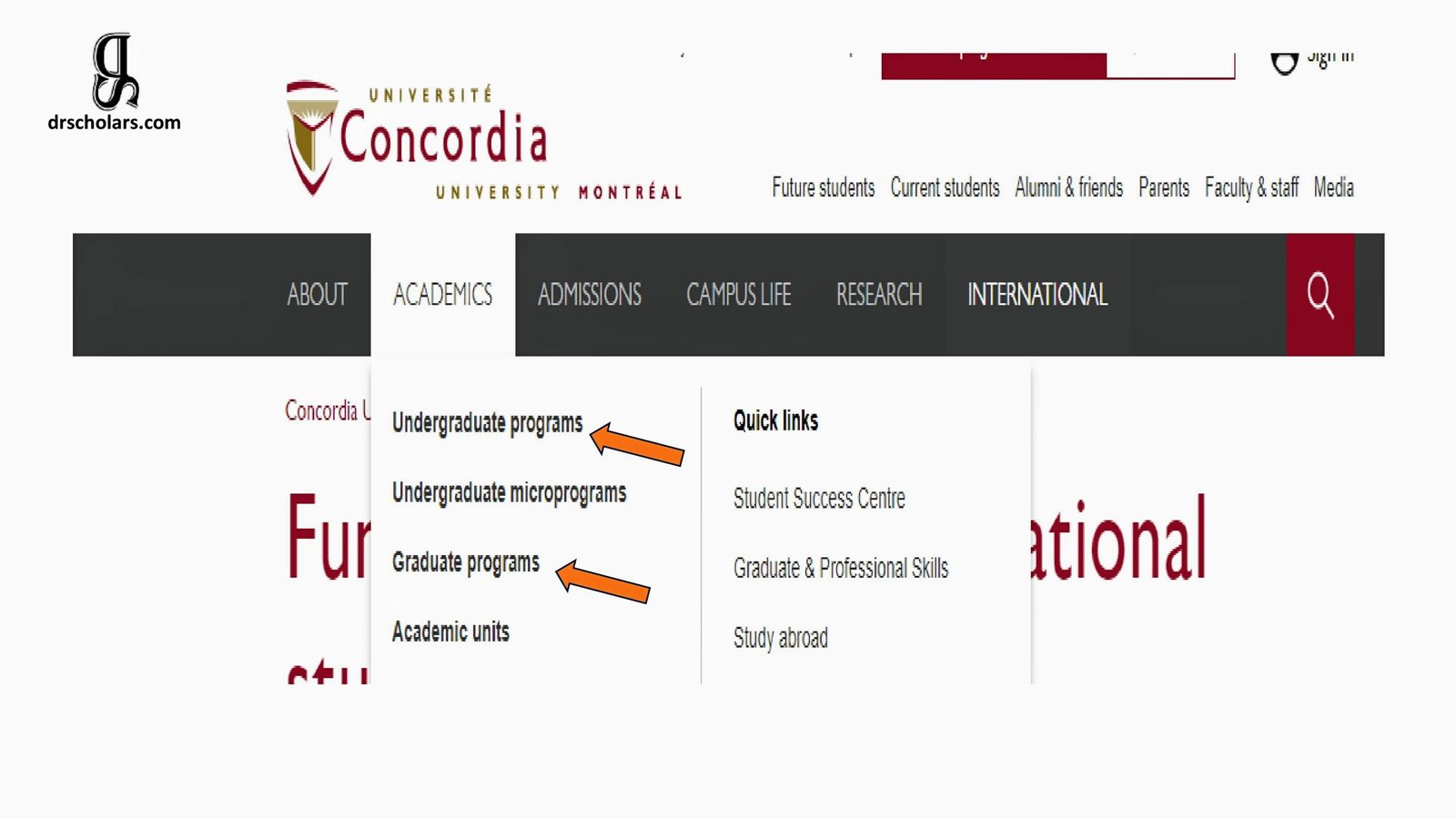 Concordia-university-Find-a-program-drscholars