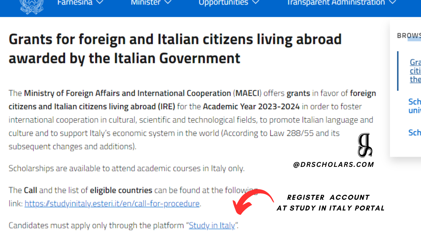 study-in-italy-portal-MAECI-Scholarship-drscholars