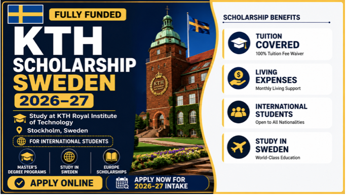 KTH Scholarship Sweden 2026-27/ Study In Sweden [Fully Funded] - DR ...