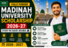 Madinah University Scholarship 2026-2027 (Fully Funded) Madinah University Scholarship 2026-27 Study In Saudi Arab (Fully Funded)