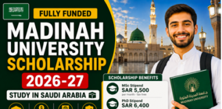 Madinah University Scholarship 2026-2027 (Fully Funded) Madinah University Scholarship 2026-27 Study In Saudi Arab (Fully Funded)