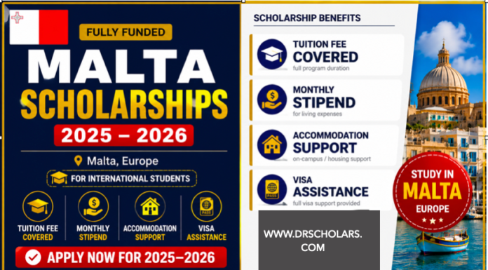 Malta Scholarships 2025-2026 Updated! Malta- Scholarships -2025-2026-drscholars