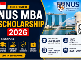 NUS MBA Scholarship 2026 Singapore (fully funded)