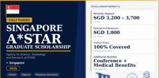 Singapore A*STAR Graduate Scholarship 2026-2027 Updated!